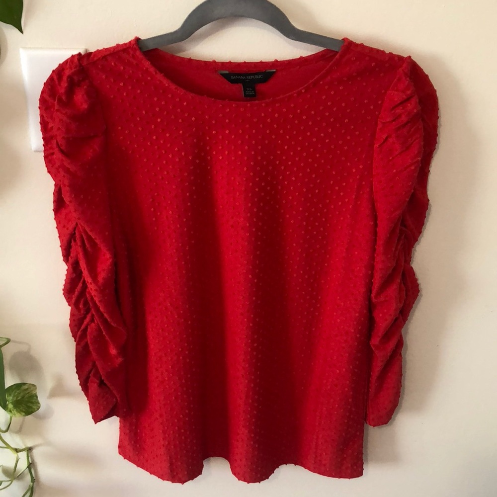 Red textured top